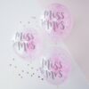 MISS TO MRS PRINTED CONFETTI BALLOONS PINK 5PCS - Image 2