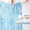 MATT BLUE FRINGE CURTAIN BACKDROP H2.2M - Image 2