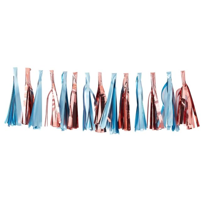 MATTE BLUE & ROSE GOLD TASSEL GARLAND