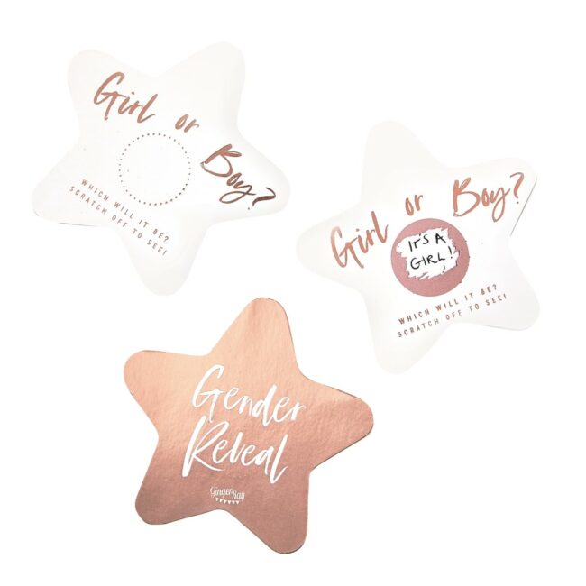 BABY SHOWER GENDER REVEAL SCRATCH CARDS 10PCS