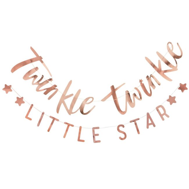 TWINKLE TWINKLE ROSE GOLD BABY SHOWER BUNTING
