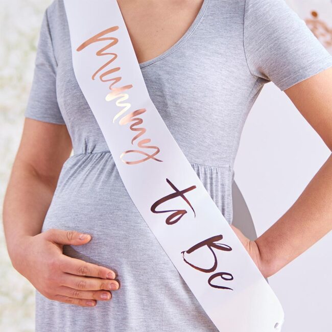 ROSE GOLD MUMMY TO BE BABY SHOWER SASH 75X10CM - Image 4
