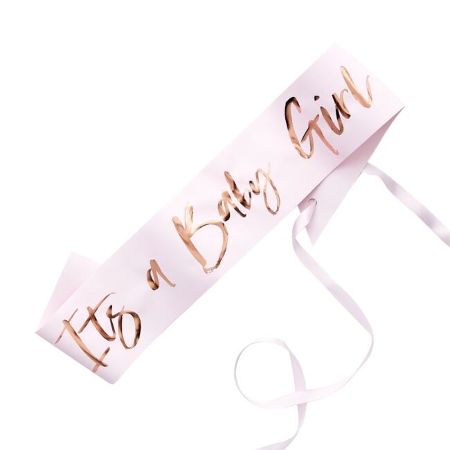 IT'S A BABY GIRL PINK BABY SHOWER SASH 75X10CM