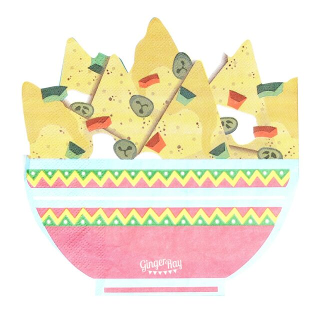 NACHOS SHAPED PAPER PARTY NAPKINS - 16PCS