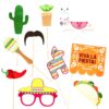 VIVA LA FIESTA MEXICAN PHOTO BOOTH PARTY PROPS - 10PCS