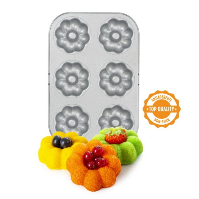 NON-STICK 6 CAVITY FLOWER DOUGHNUT PAN D:7,5CM