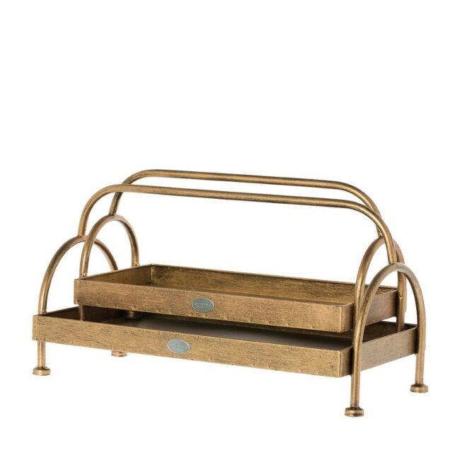 SET OF 2 ETAGERE GOLD  43CM
