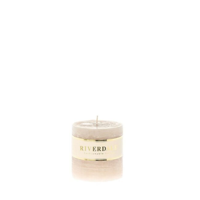 CANDLE PILLAR BEIGE 7X7CM