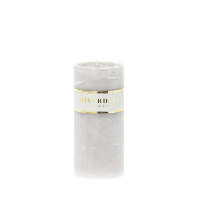 CANDLE PILLAR GREY 7X14CM