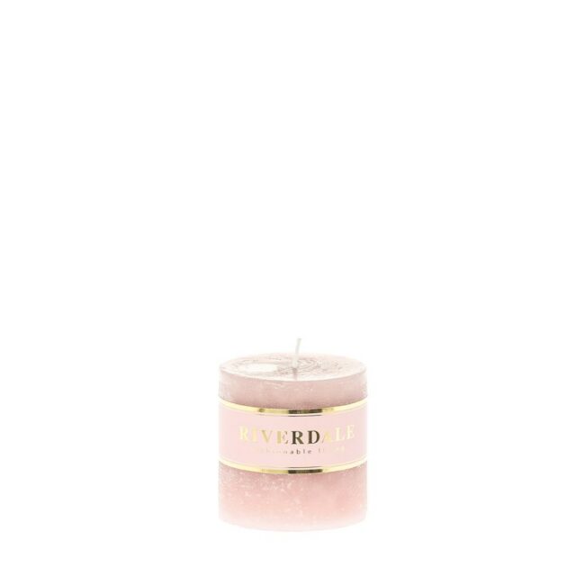 CANDLE PILLAR PINK 7X7CM