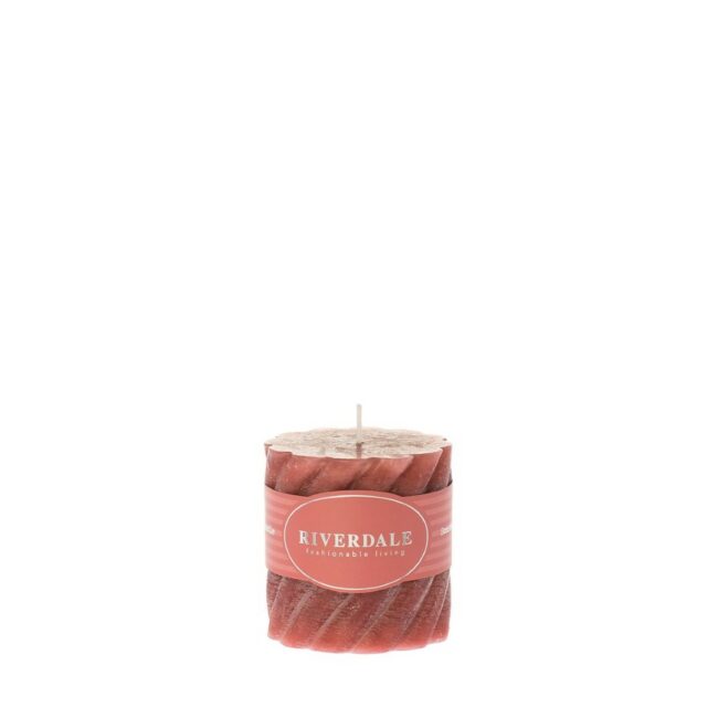 CANDLE SWIRL ROSE 7.5X7.5CM