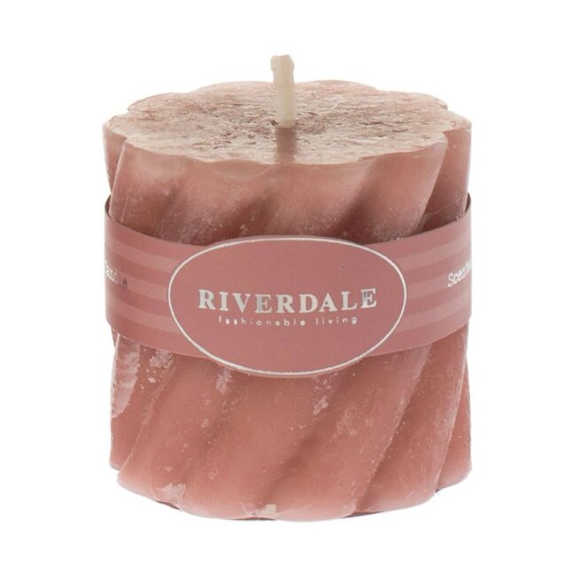 CANDLE SWIRL ANTIQUE ROSE 5X5CM