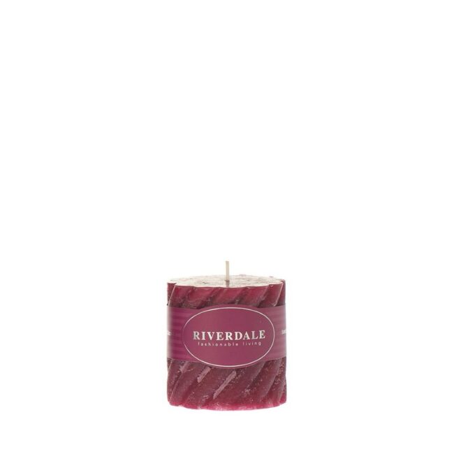 CANDLE SWIRL BURGUNDY 7.5X7.5CM
