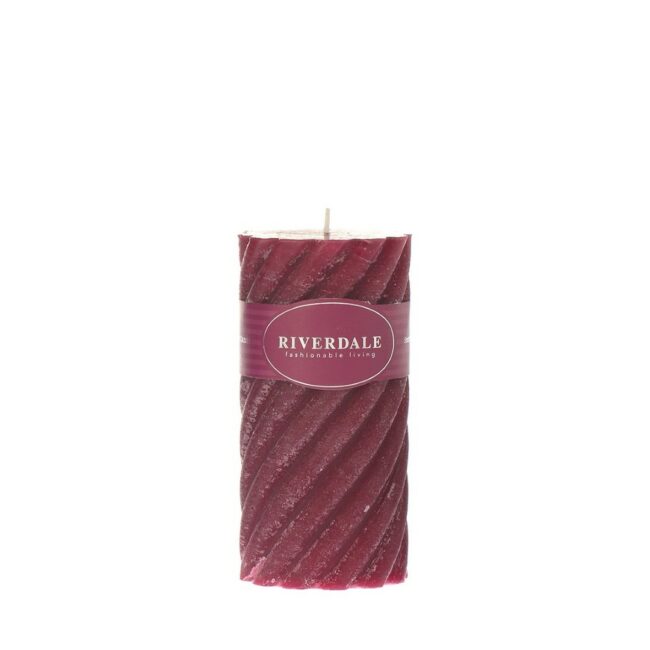 CANDLE SWIRL BURGUNDY 7.5X15CM