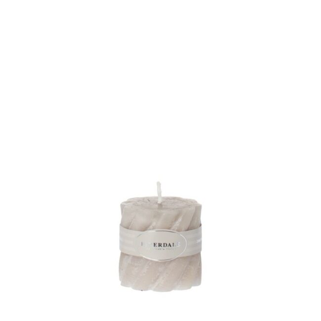 CANDLE SWIRL LIGHT GREY 5X5CM