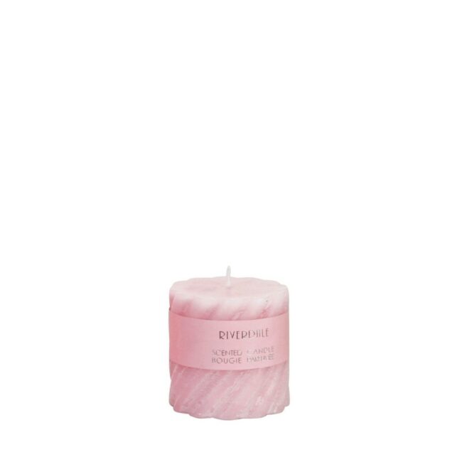CANDLE SWIRL LIGHT PINK 7,5X7,5CM