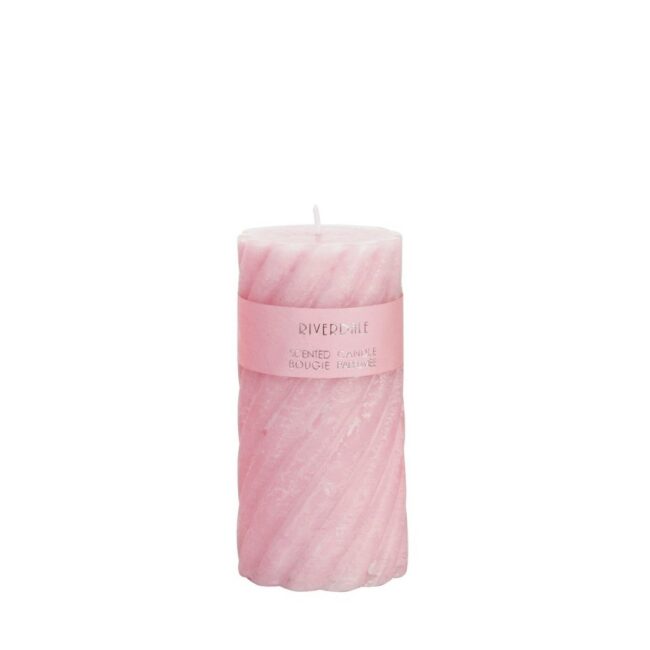 CANDLE SWIRL LIGHT PINK 7,5X15CM
