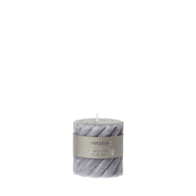 CANDLE SWIRL COOL GREY 7.5X7.5CM