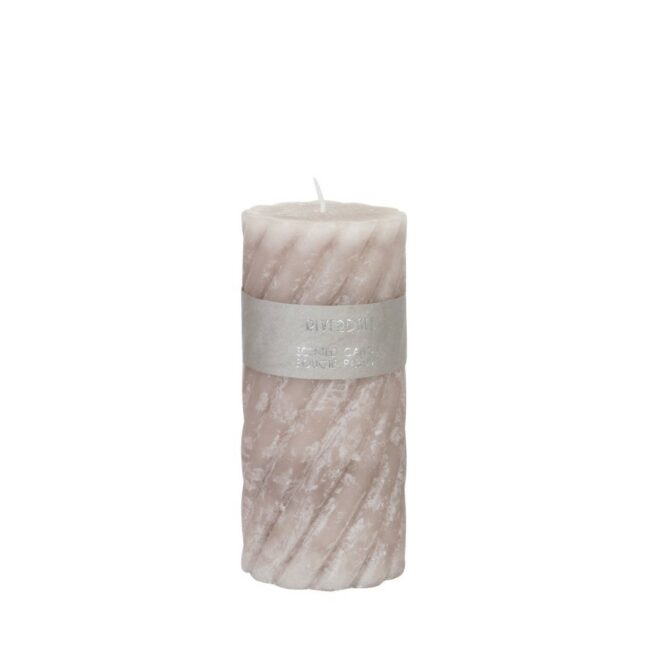 CANDLE SWIRL LIGHT GREY 7.5X15CM