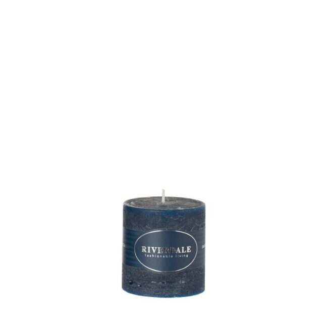 CANDLE PILLAR MIDNIGHT BLUE 7.5X7.5CM