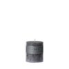 CANDLE PILLAR DARK GREY 7.5X7.5CM