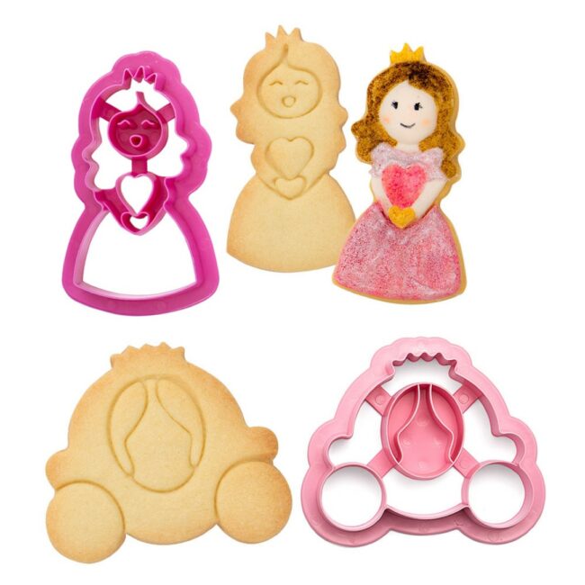 SET OF 2 PRINCESS PLASTIC COOKIE CUTTERS