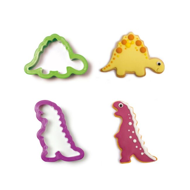 SET OF 2 PLASTIC COOKIE CUTTERS - JURASSIC
