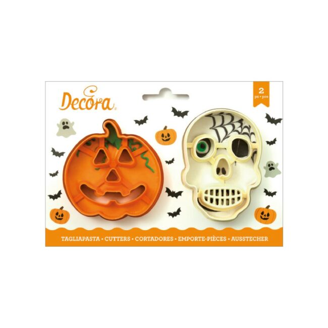 SET OF 2 SKULL & PUMPKIN PLASTIC COOKIE CUTTERS - Image 4