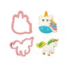 MAGIC UNICORNS PLASTIC COOKIE CUTTERS 8/10XH2.2CM - 2PCS