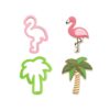 FLAMINGO AND PALM PLASTIC COOKIE CUTTERS 10/9.5XH2.2CM - 2PCS