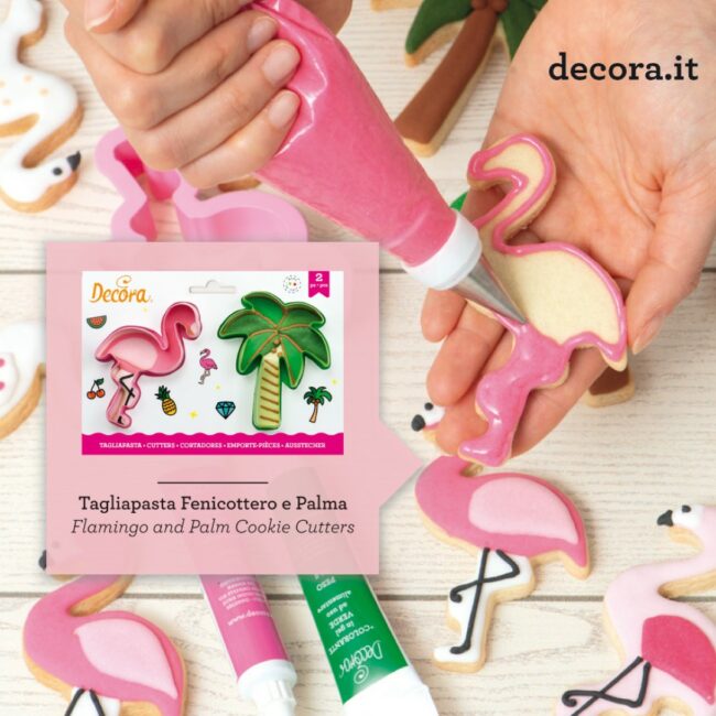 FLAMINGO AND PALM PLASTIC COOKIE CUTTERS 10/9.5XH2.2CM - 2PCS - Image 3