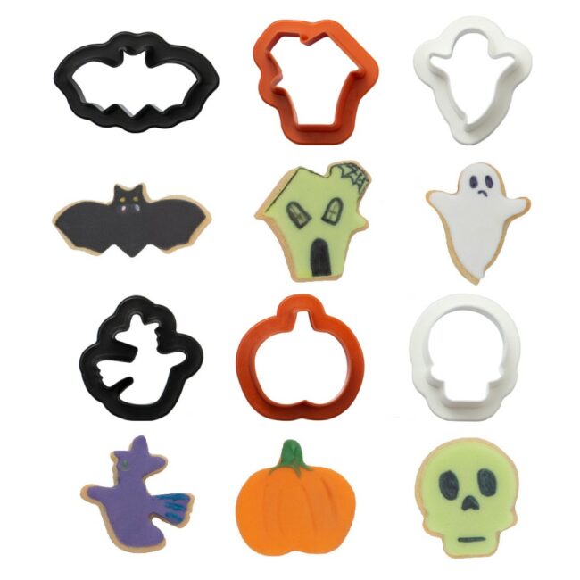 HALLOWEEN COOKIE CUTTERS PLASTIC 3/5XH 2.2CM 6PCS