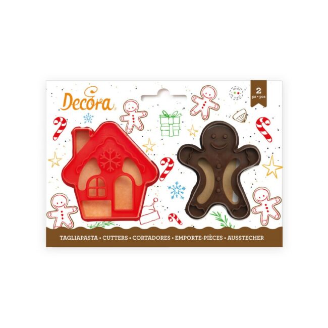 SET OF 2 GINGERGREAD MAN & HOUSE COOKIE CUTTERS 8/7XH 2.2CM - Image 4