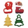 SET OF 2 XMAS TREE & BOOT COOKIE CUTTERS 8/6XH 2.2CM