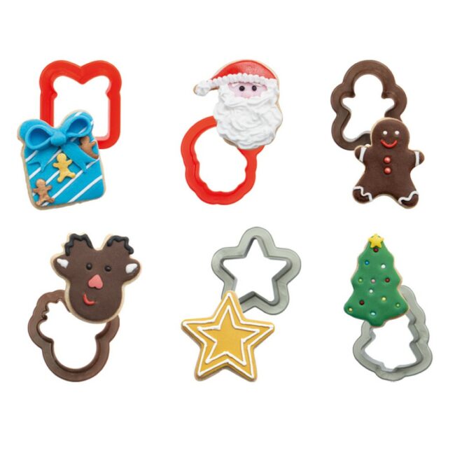 SET OF 6 XMAS MINI COOKIE CUTTERS 3/4XH2.2CM - Image 3