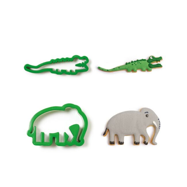SET OF 2 CROCODILE  &  ELEPHANT COOKIE CUTTERS PLASTIC