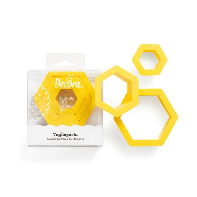 SET OF 3 HEXAGON COOKIE CUTTERS