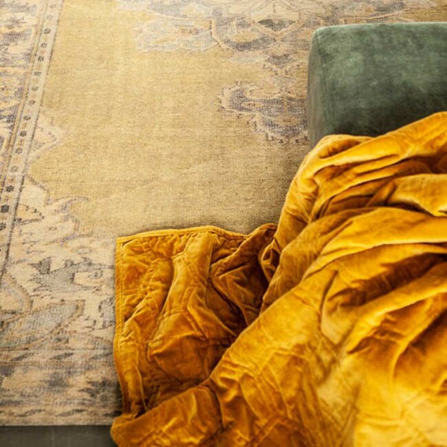 PLAID HONEY YELLOW 130X170CM - Image 3