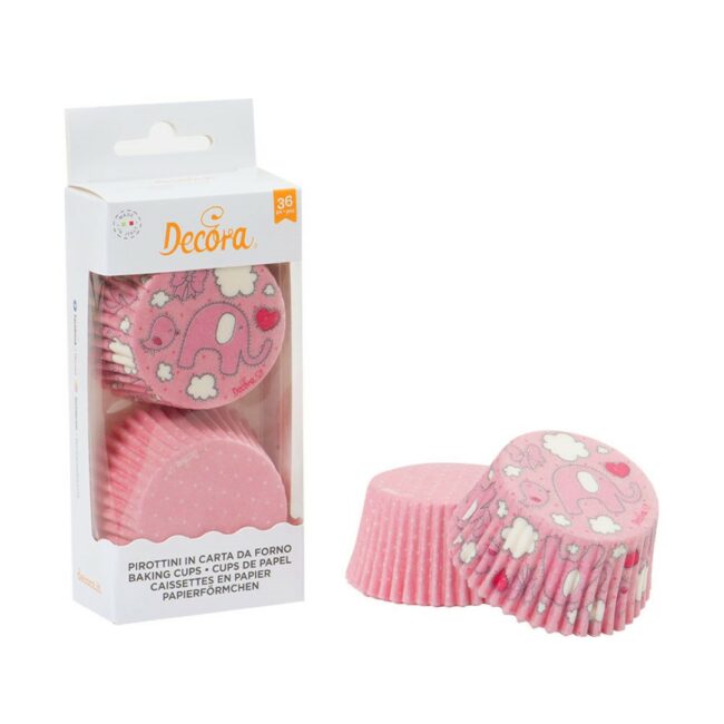 PINK ELEPHANT & DOTS 50X32MM 36PCS