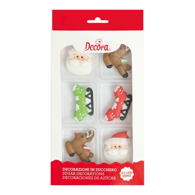 SANTA CLAUS SUGAR DECORATIONS - 6PCS - Image 4