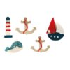 SEA SAILING SUGAR DECORATIONS - 5PCS