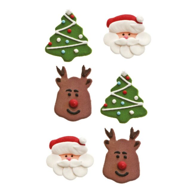 CHRISTMAS SUGAR DECORATIONS - 6PCS