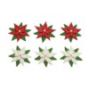 POINSETTIAS SUGAR DECORATION - 6PCS