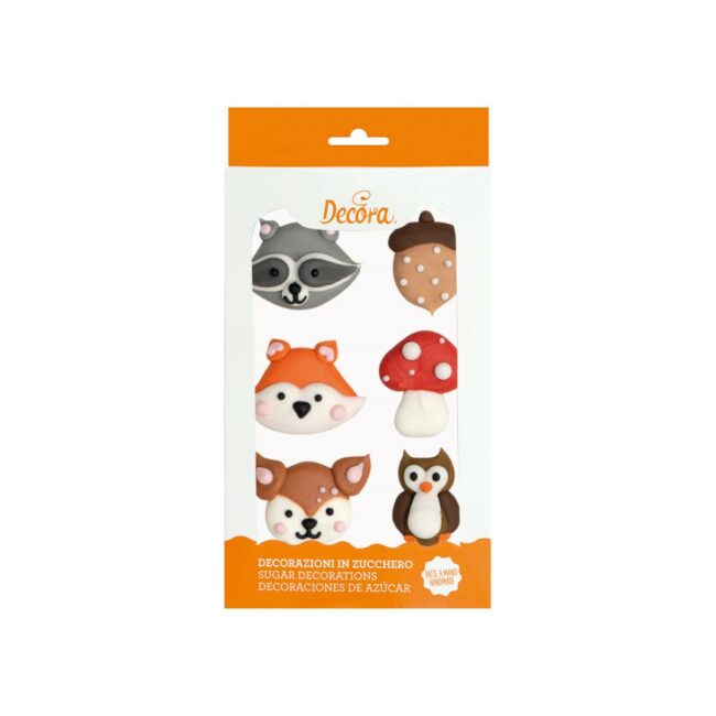 6 FOREST ANIMALS SUGAR DECORATIONS - Image 4