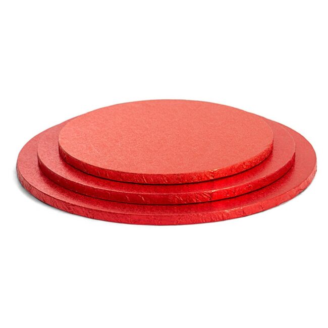 CAKE BOARD ROUND RED THICKNESS 12MM