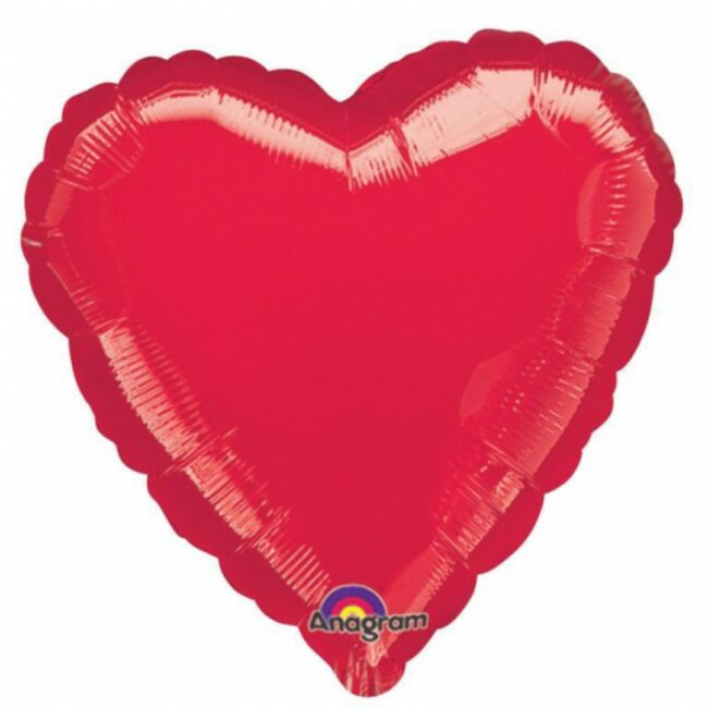 STANDARD METALLIC RED FOIL BALLOON HEART S15