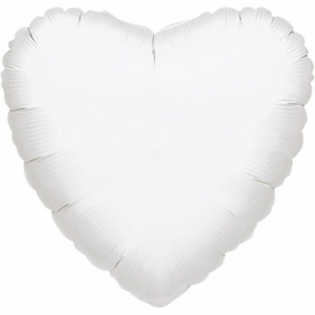 STANDARD METALLIC WHITE FOIL BALLOON HEART S15