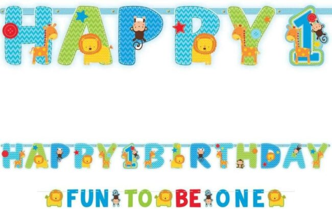 BANNERS ''FUN TO BE ONE'' WILD BOY  - 2PCS - Image 2