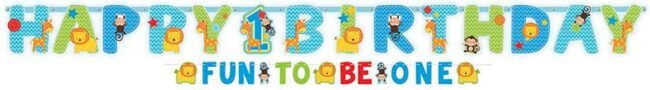 BANNERS ''FUN TO BE ONE'' WILD BOY  - 2PCS