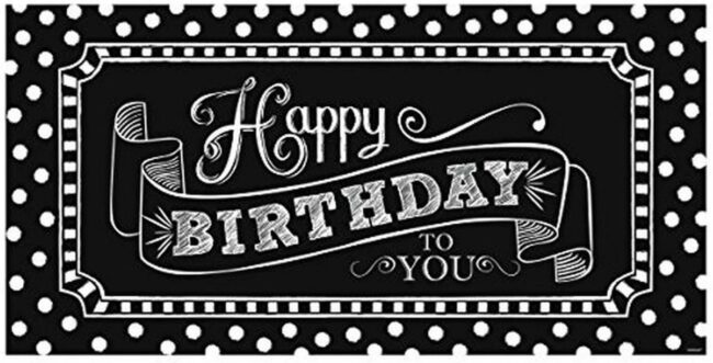 GIANT PARTY SIGN BIRTHDAY ACCESSORY BLACK & WHITE
